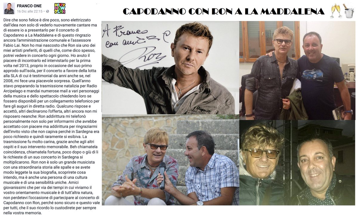 franco_one's tweet photo. @roncellamare #ron #rosalinocellamare #capdanno #musicaitaliana #warnermusicitaly @WARNERMUSICIT https://t.co/y6WMOB3DkU