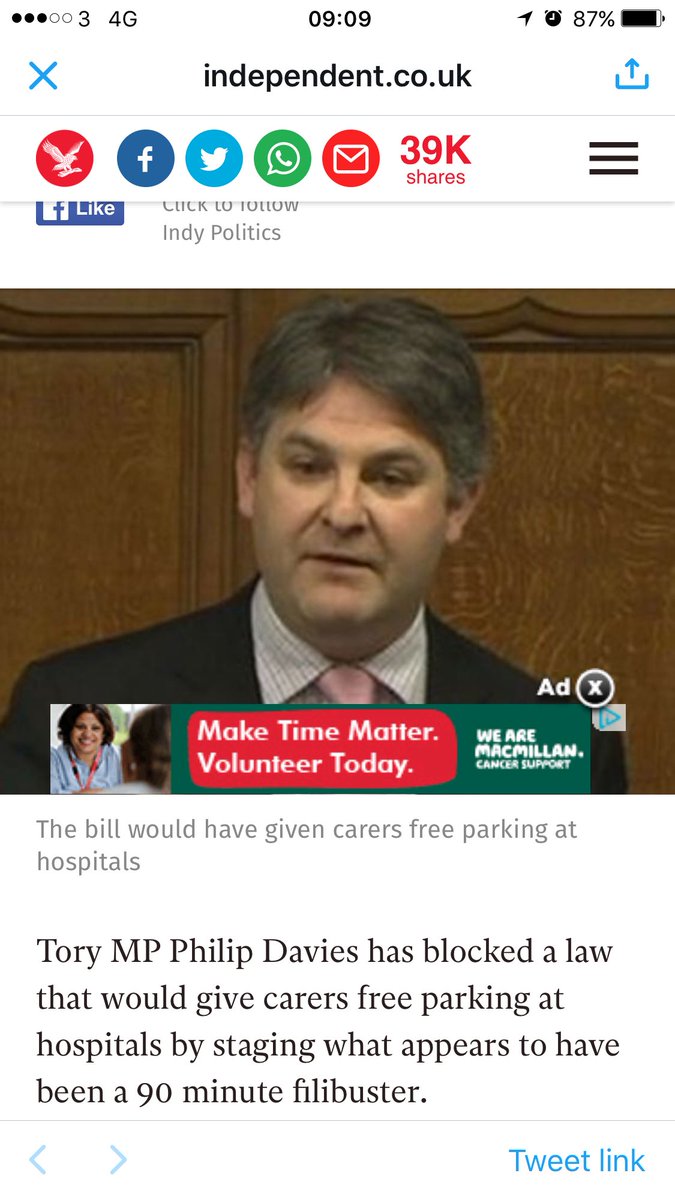 sumazonSW's tweet photo. @joncstone Can't figure out if irony or a well made statement that there's a @macmillancancer ad when I viewed the article. #MakeTimeMatter https://t.co/Igy4alHysN