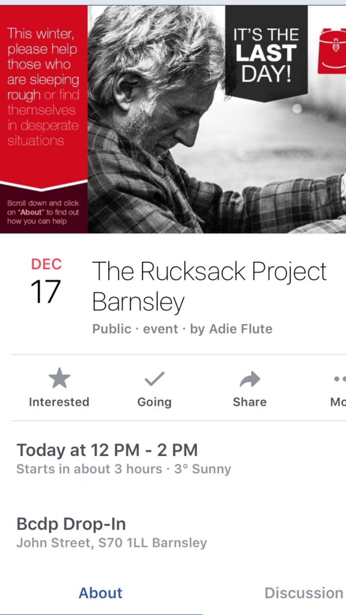 CKBeckett's tweet image. If you get 30 minutes spare today send a helping hand. #helping out #rucksackproject #barnsleyisbrill #keepwarm #