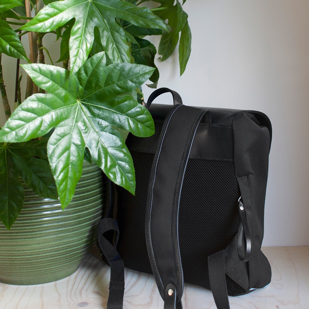 Studio still life. Roll-top Ara backpack with breathable padding for increased comfort when you're carrying a heavy load this Christmas.