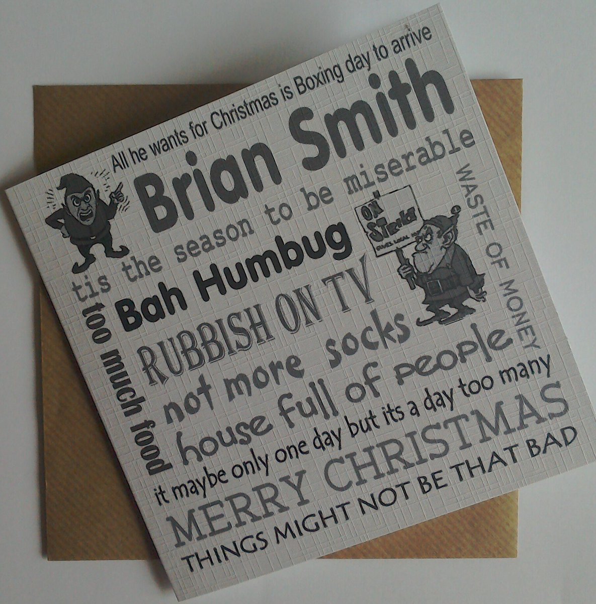 Last orders on personalised cards posted free to any UK address visit thegreetinshop.co.uk to see cards.