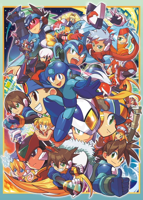 せっかくのロックマン29周年、昔のやつですがアニバーサリーっぽい絵を…30周年はちゃんと描きたいな 