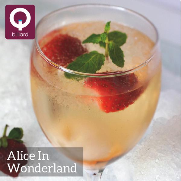 Turn your fantasies and enjoy refreshing mixture of Peach, Strawberry, Mint and Ginger in 'Alice in Wonderland' only  at #QBilliard
