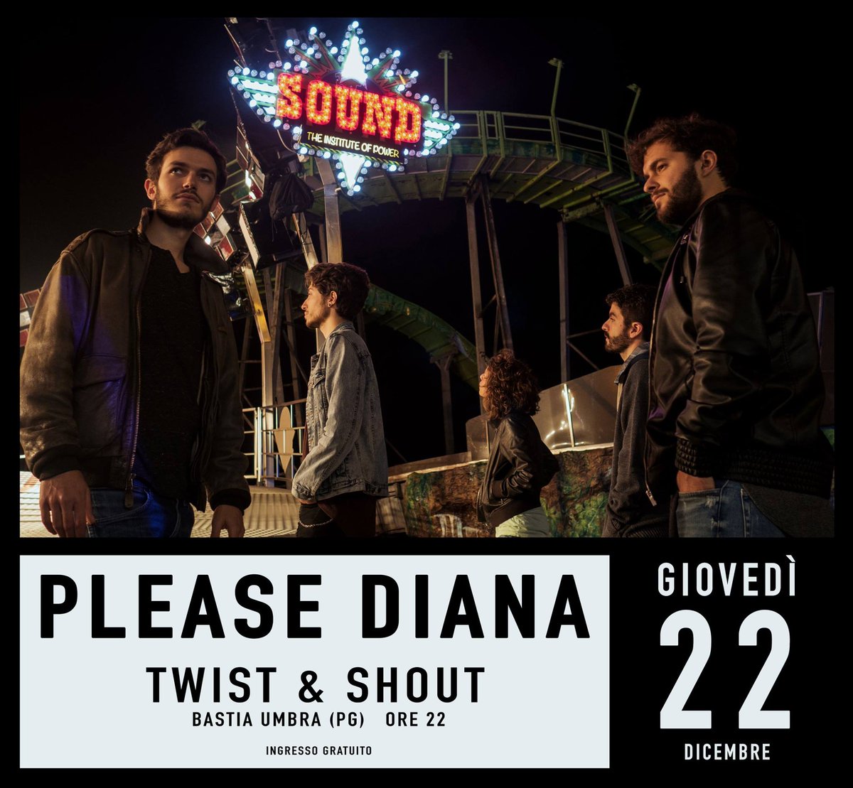 PleaseDiana's tweet photo. Torniamo veramente a suonare.

Giovedì 22 Dicembre, Twist&amp;Shout, Bastia Umbra (PG). https://t.co/7IQligU4Qx
