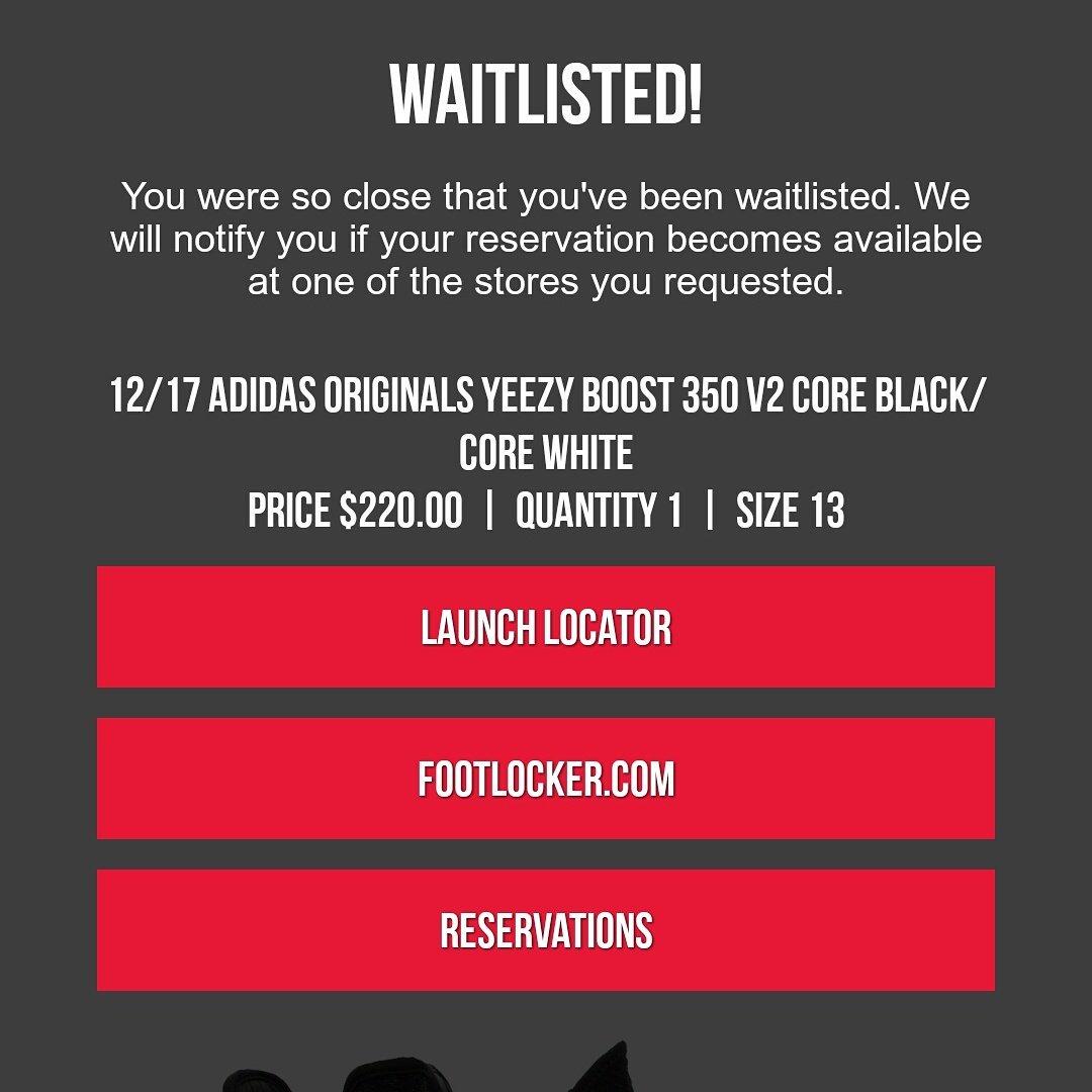 footlocker reservation