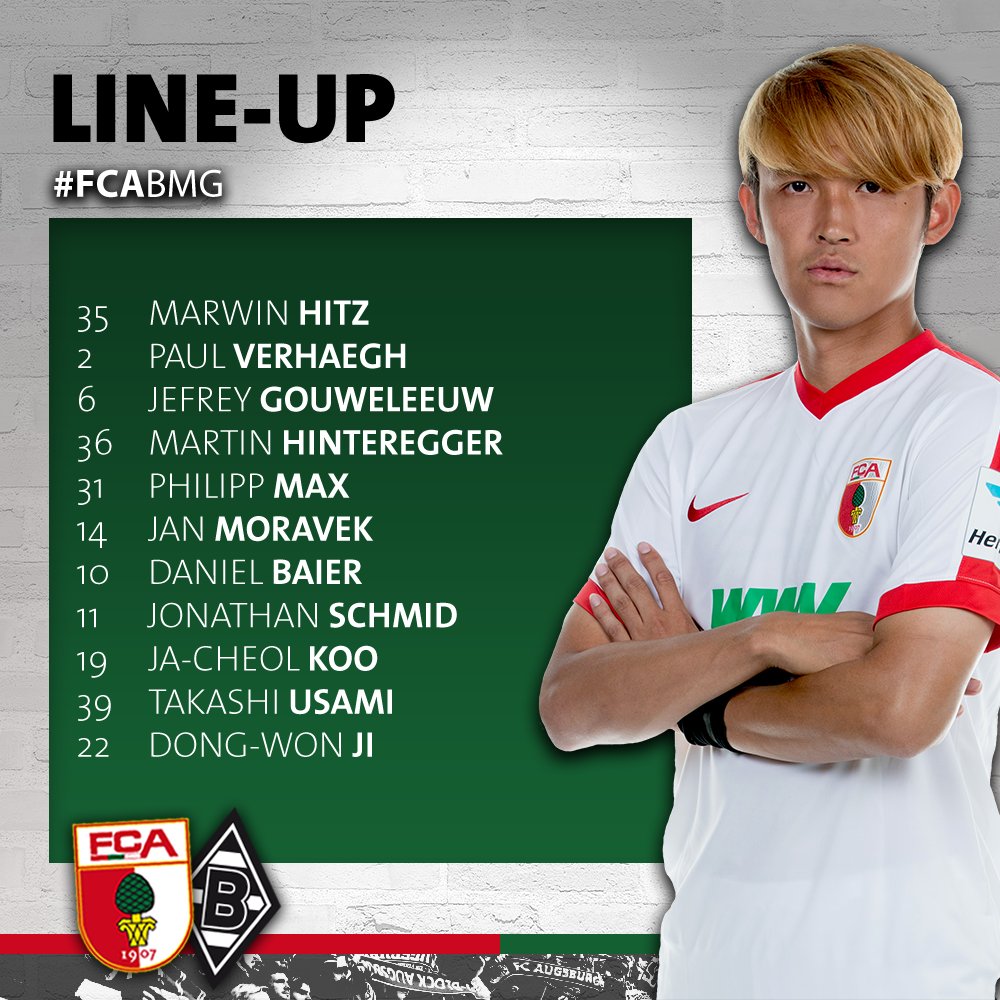 Fc Augsburg Takashi Usami Makes His Starting Debut And Gouweleeuw Is Back In The Side Fcabmg