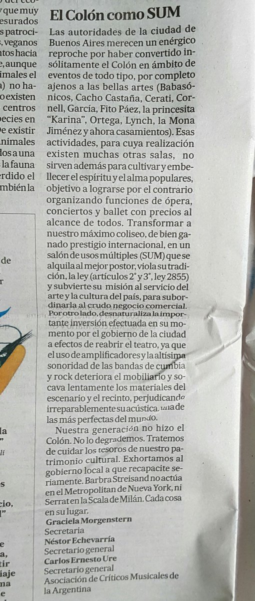 CapomagiSergio's tweet photo. @bailarinesBETC se hizo eco @LANACION @MlleNon @ACanoMaldonado @Wyssard nota de Espectáculos y Carta de Lectores. Mas funciones en el Colon! https://t.co/p7MRXgx5b0