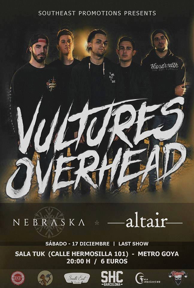 Si no tenéis plan pa esta tarde por 6€ estaremos <a href="/Nebraskahc/">.</a> despidiendo a los chavales de <a href="/vulturesbcn/">Vultures Overhead</a> junto @altairband a las 20:00