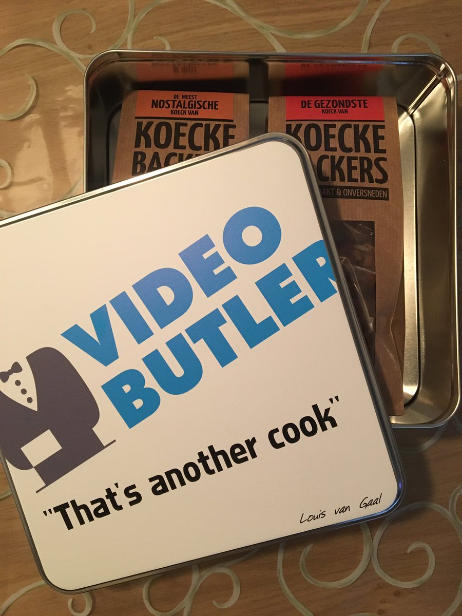 "That's another Cook" #Rebranding #Videobutler Koektrommel met koekjes van <a href="/Koeckebacker/">Koeckebackers</a>. Net als <a href="/VideobutlerNL/">Videobutler</a> een <a href="/SocEntNL/">SocialEnterpriseNL</a>