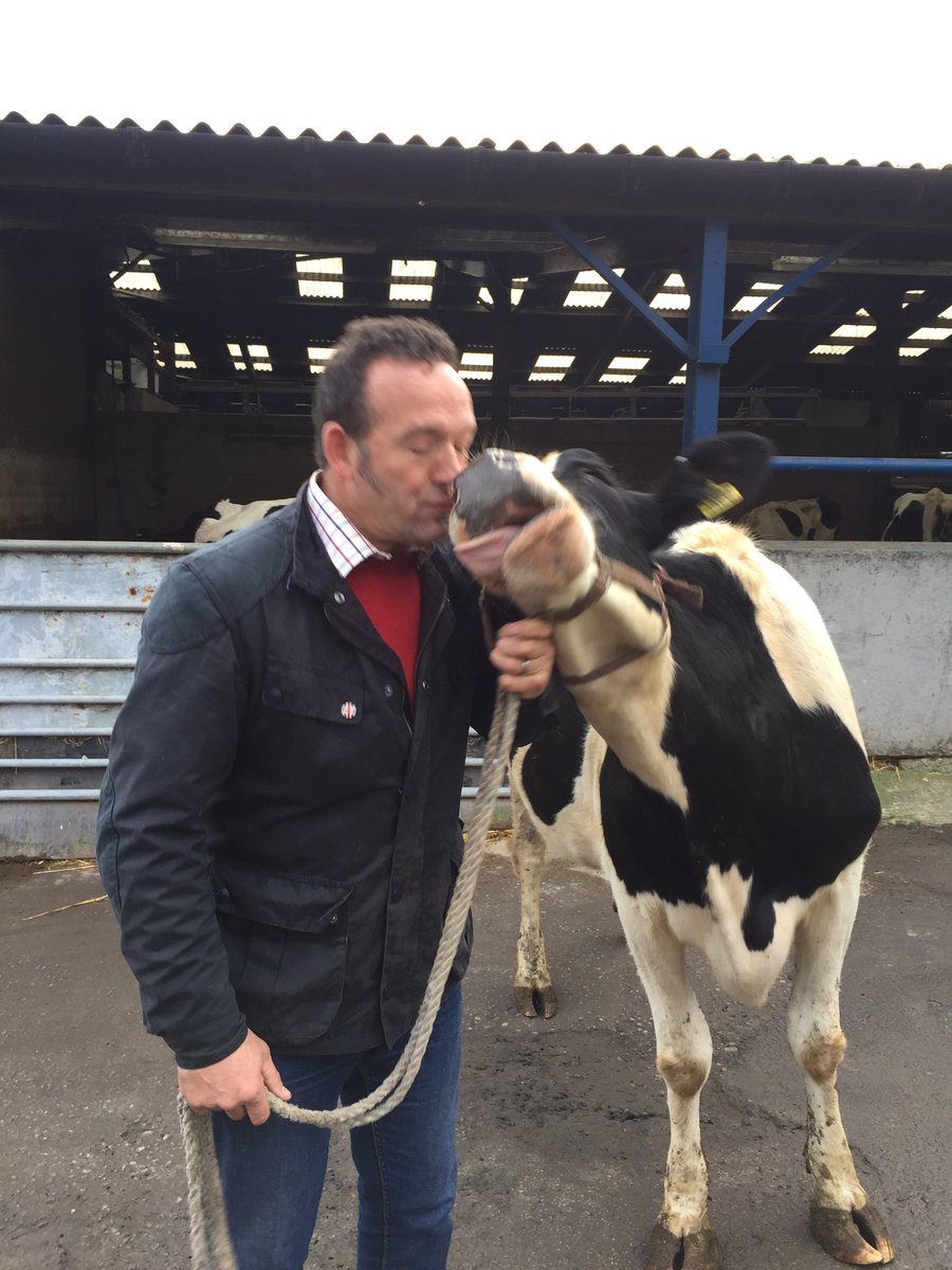 BeccyWoodTV's tweet photo. Farmer Tom just looooooves his cows! @HaltonFarms #milkshack #freerawmilktoday #cows 🐮💕 https://t.co/YsSGZuCGKL