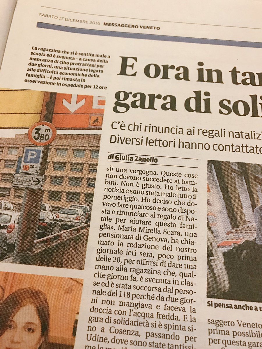 Le telefonate in redazione del <a href="/messveneto/">messaggeroveneto</a>, da Genova a Cosenza, per aiutare quella famiglia.

Da qui ripartiremo.
