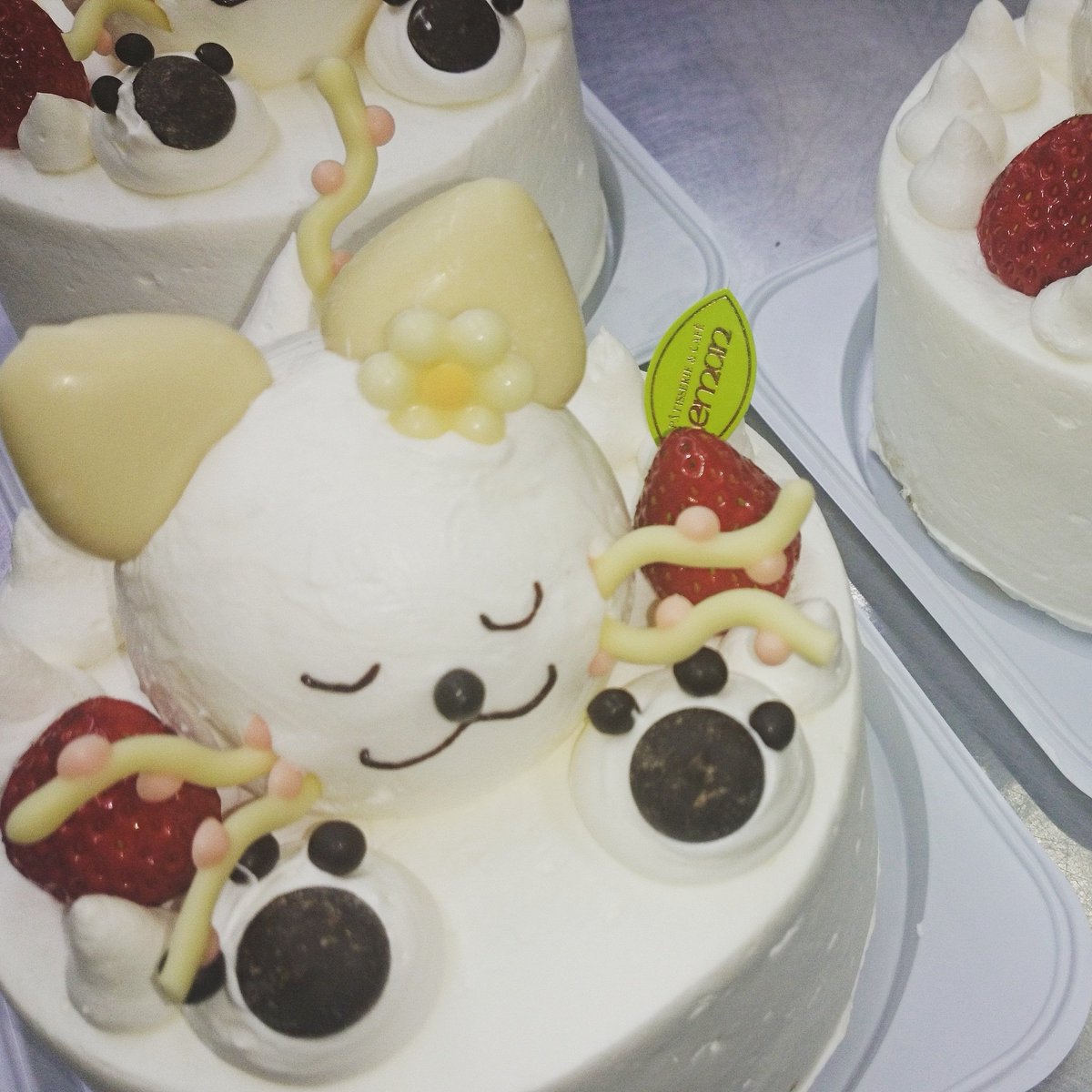 レマン Twitter પર 白猫シフォンケーキ 白いシフォンケーキに生クリーム