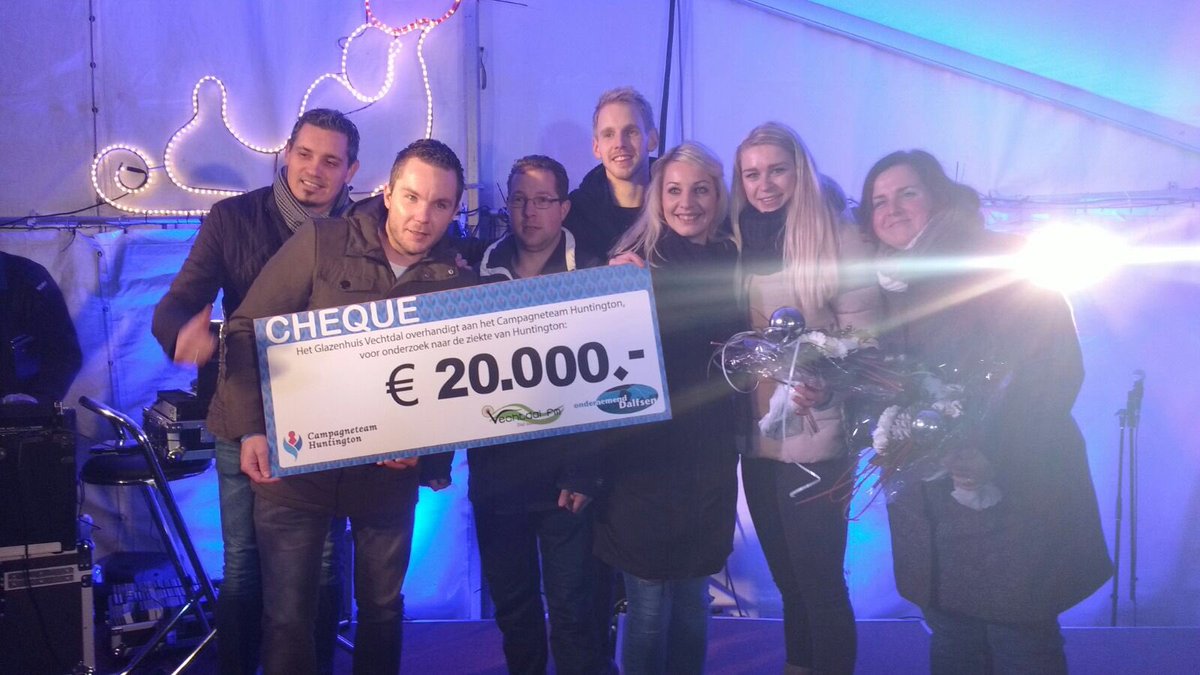 Wauw! <a href="/GHVechtdal/">Glazenhuis Vechtdal</a> heeft €20.000,- opgeleverd voor <a href="/CTeamHuntington/">Campagne Huntington</a>! Toppers!