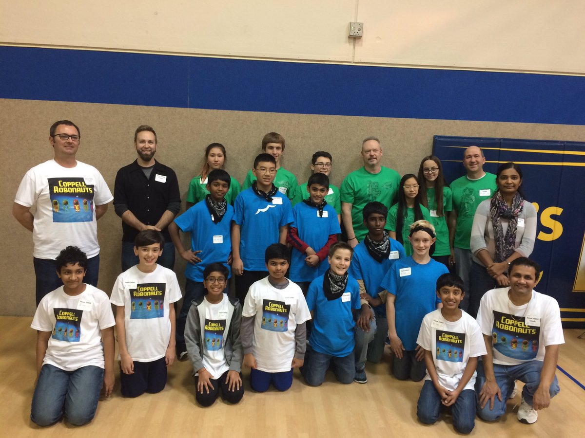 bofco's tweet photo. Representing @Coppellisd in #fll2016. Pictured: CMS North, CMS West, and CMS East (#broncobots). We love middle school robotics!! https://t.co/G1l1jkE6Wm