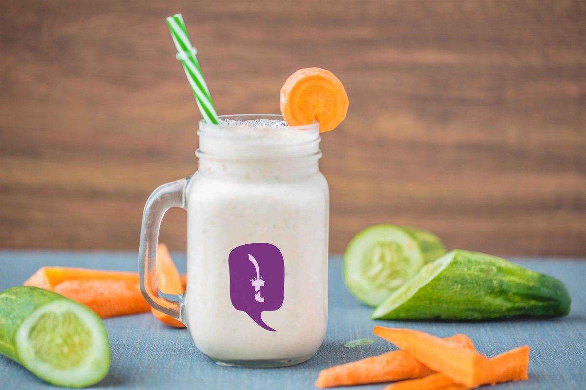 Carrot &amp; Cucumber Shake A perfect blend of fresh #carrots, #cucumber and store made #icecream topped with #honey and #carrot 
#tempteys