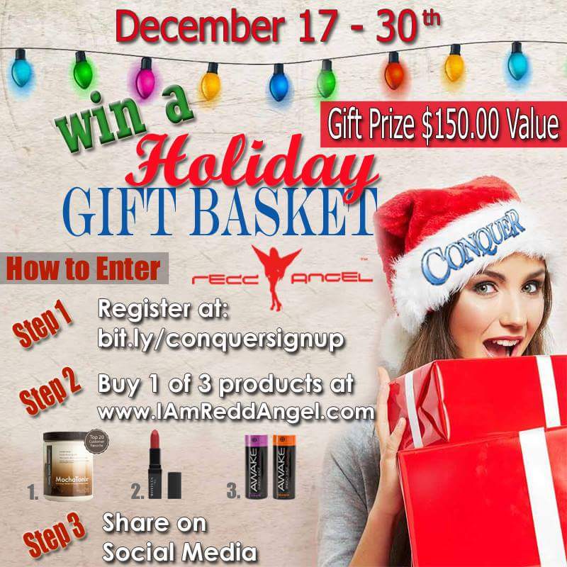 KenyaZandrowicz's tweet image. Holiday gift giveaway visit iamreddangel.com #ConquerChallenge #ReddAngelConquersMusic #WINwithConquer