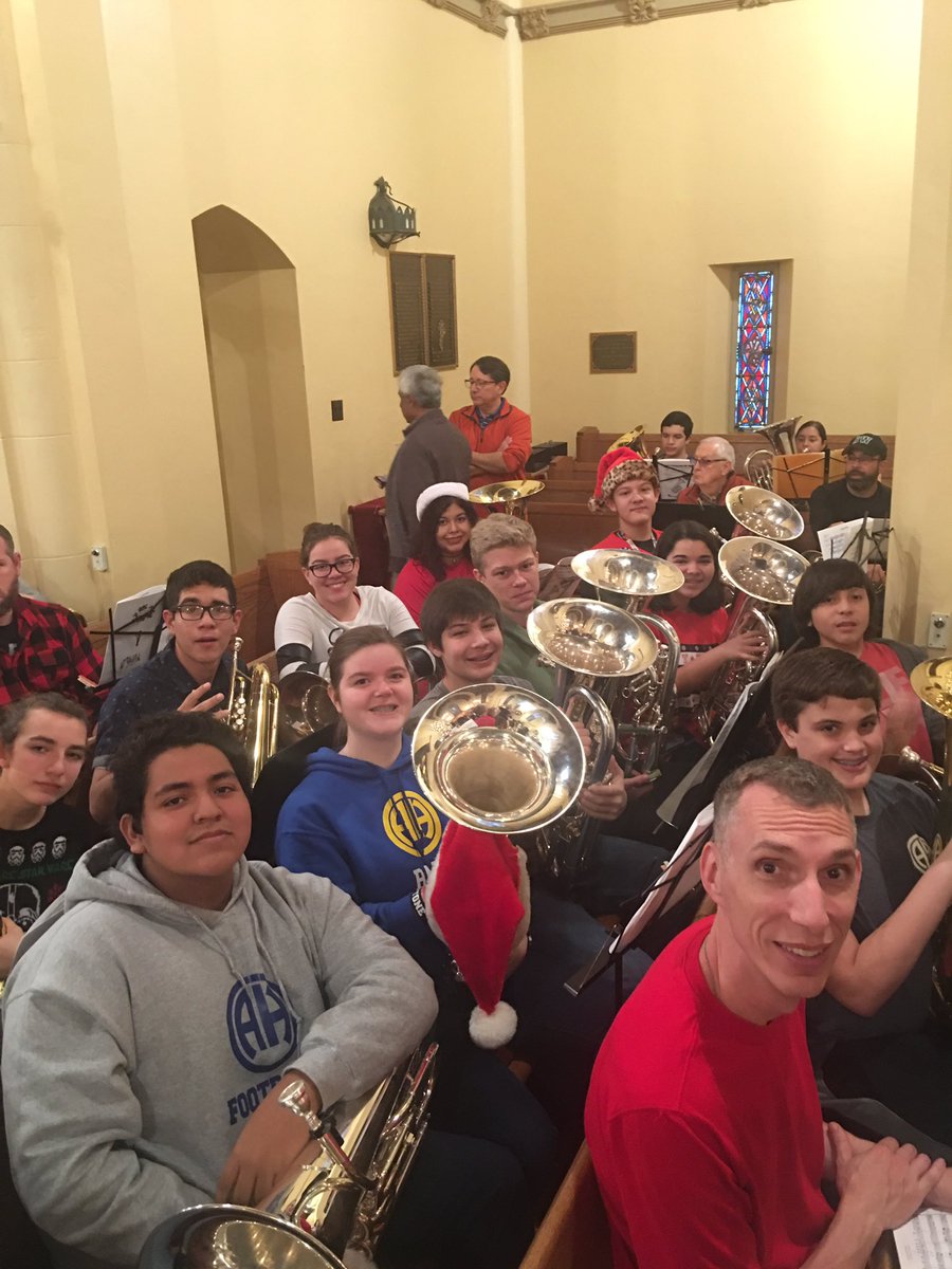 Heights Euphoniums ready for Tuba Christmas!

<a href="/HeightsBand/">Alamo Heights Band</a> <a href="/AHISD/">Alamo Heights ISD</a> <a href="/AlamoHeightsJS/">#JSmules</a>