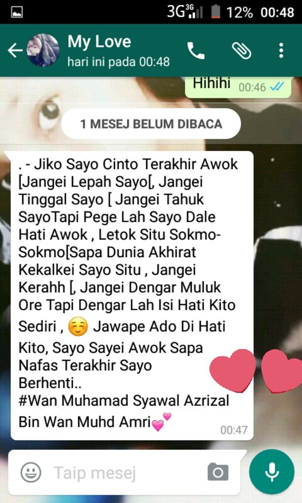 Muhamad96680310's tweet photo. Adakah dia bnr² mencintai aku..
Ya allah andainya dia jodohku kau kekalkn lah aku dgn dia.. https://t.co/ZCItFG5DN0