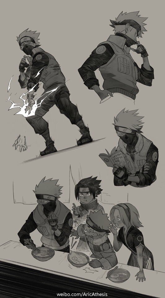 NarubroUzumaki's tweet image. These Kakashi sketches are so sick😷😷😷