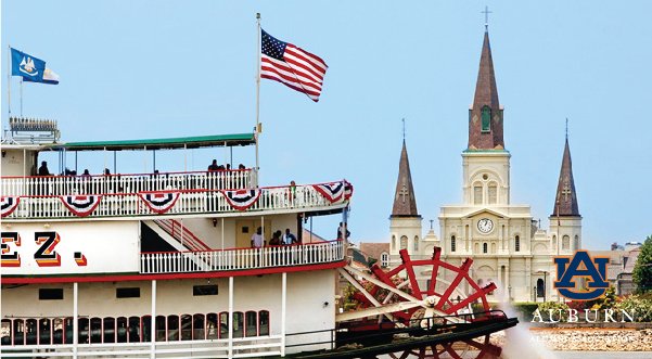 Kick back on this two-hour cruise aboard the Steamboat Natchez with live jazz, cash-bar and Auburn flags flying! ow.ly/jB2U307chio