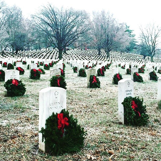 DailySignal's tweet image. Today hundreds of volunteers came out to honor the fallen by placing a Christmas wreath on each and every grave. 🎄🇺🇸 #wreathsacrossamerica