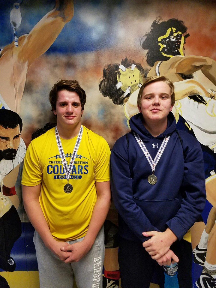 CCA_Cougars's tweet photo. CCA 2nd place at Landmark Christian School Wrestling Invitation. Good job Patrick Thompson &amp; Joshua Blackstock. https://t.co/FpP8sguZkC