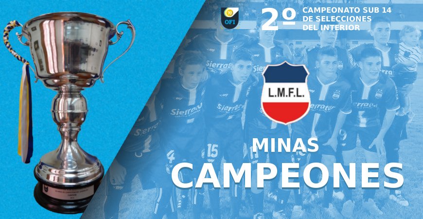 OFIUruguay's tweet photo. #COPAOFI #Sub14 
Final en el estadio "Juan A. Lavalleja"
Minas 1-0 Paysandú.
Minas es campeón del torneo. https://t.co/qh9fRf0Dxw