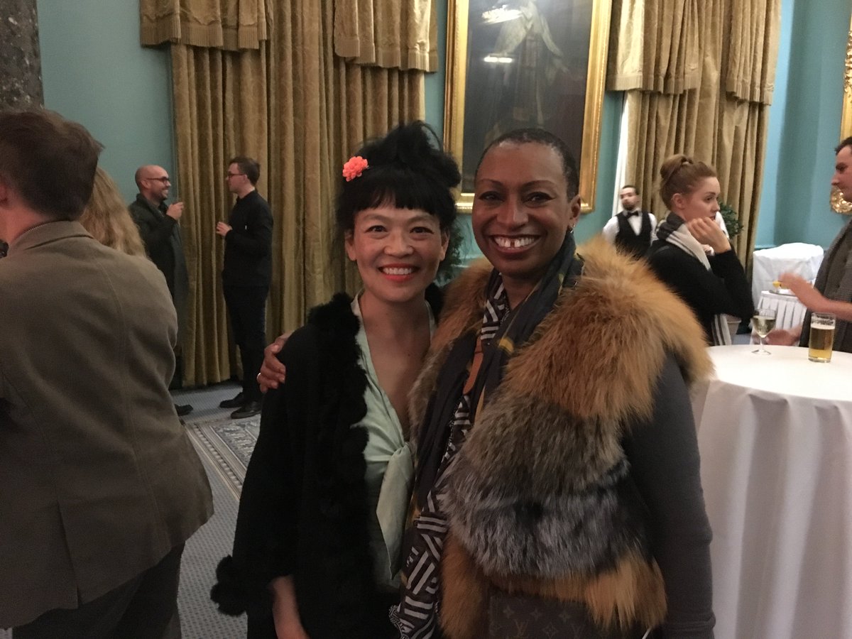 Lesley Wan and Sandie Okoro at RSC press night launch party for much ado about nothing &amp; love labours lost