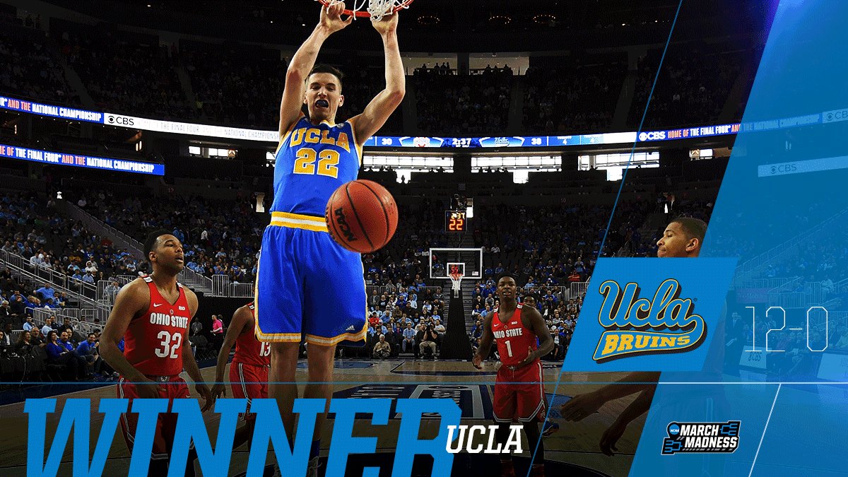 MarchMadnessMBB's tweet photo. 12-0!

No. 2 UCLA remains unbeaten with 86-73 win over Ohio State in Las Vegas. https://t.co/r0Ydb0jJ57