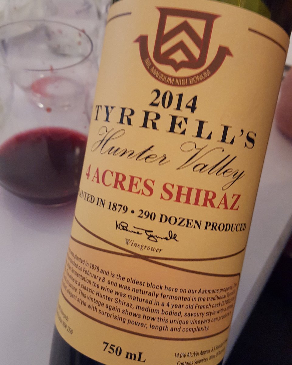 Tyrell's Hunter Valley Four Acres Shiraz 2014 on AWTG <a href="/TyrrellsWines/">Chris Tyrrell</a> <a href="/WineNSW/">WineNSW</a> <a href="/winewankers/">The Wine Wankers 🍾🤛🎉🥂</a> #wine #aussiewine  Bloody good booze. BT