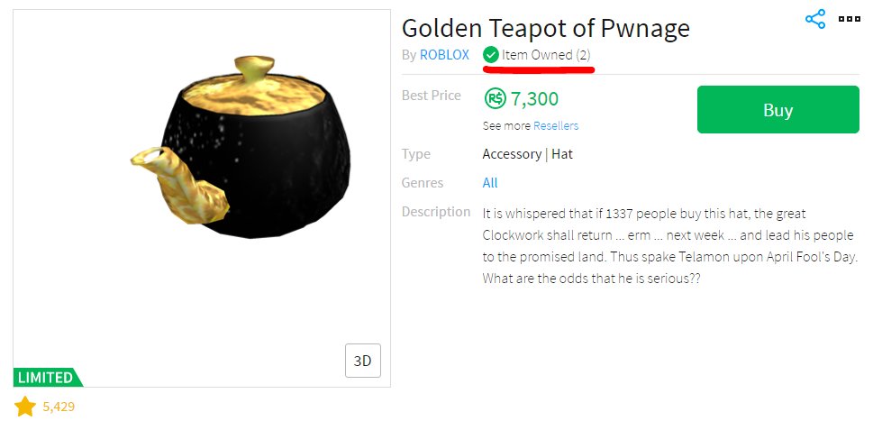 Roblox Golden Teapot