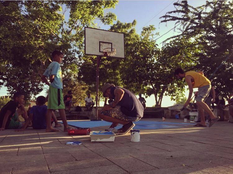 Today we painted the basketball court where we spent most of our afternoons playing with t… ift.tt/2hH5T5W