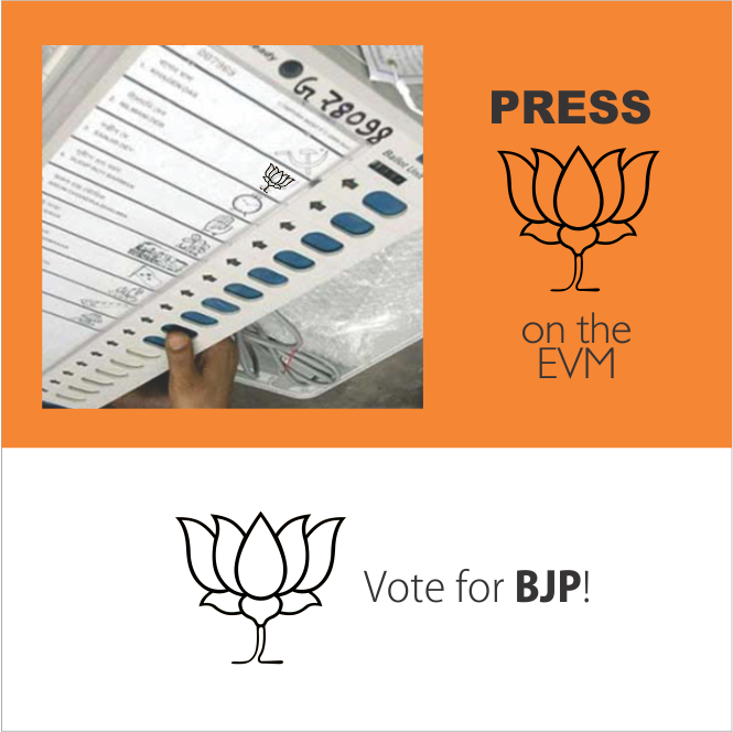 BJP4Chandigarh's tweet photo. #Chandigarh #votes to #BuildBetterChandigarh.  Press the button in front of #Kamal.  #Go4BJP https://t.co/54zrtTxFw7