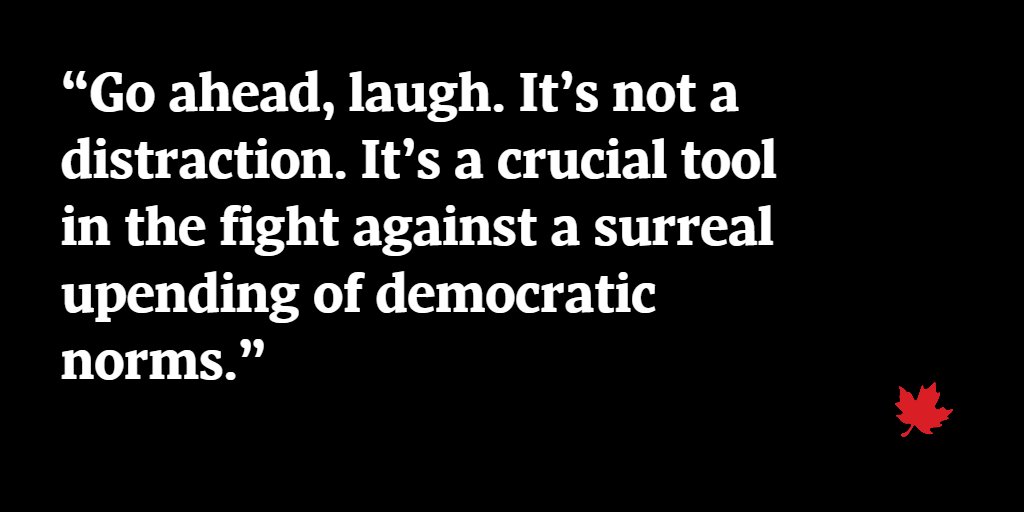 globeandmail's tweet image. Go ahead, laugh: Humour is the weapon in the fight against Trump trib.al/a2qHKON From @LizRenzetti via @GlobeDebate