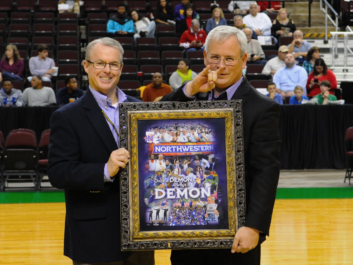 NSUDemonsMBB's tweet photo. Thank you again @DrJBHenderson. Forever a #CoolPrez and an honorary coach. https://t.co/bjmM6HesWN
