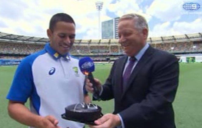 Nice of Channel Nine to go all the way to Coles to get a birthday cake for Usman Khawaja #AUSvPAK