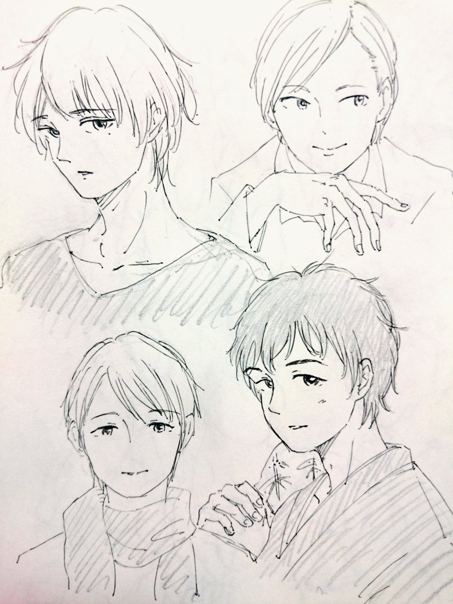 肇ちゃん男体化という刺激ワードを目にしたので、好きな4人を描きました。苦手な方は注意です。 