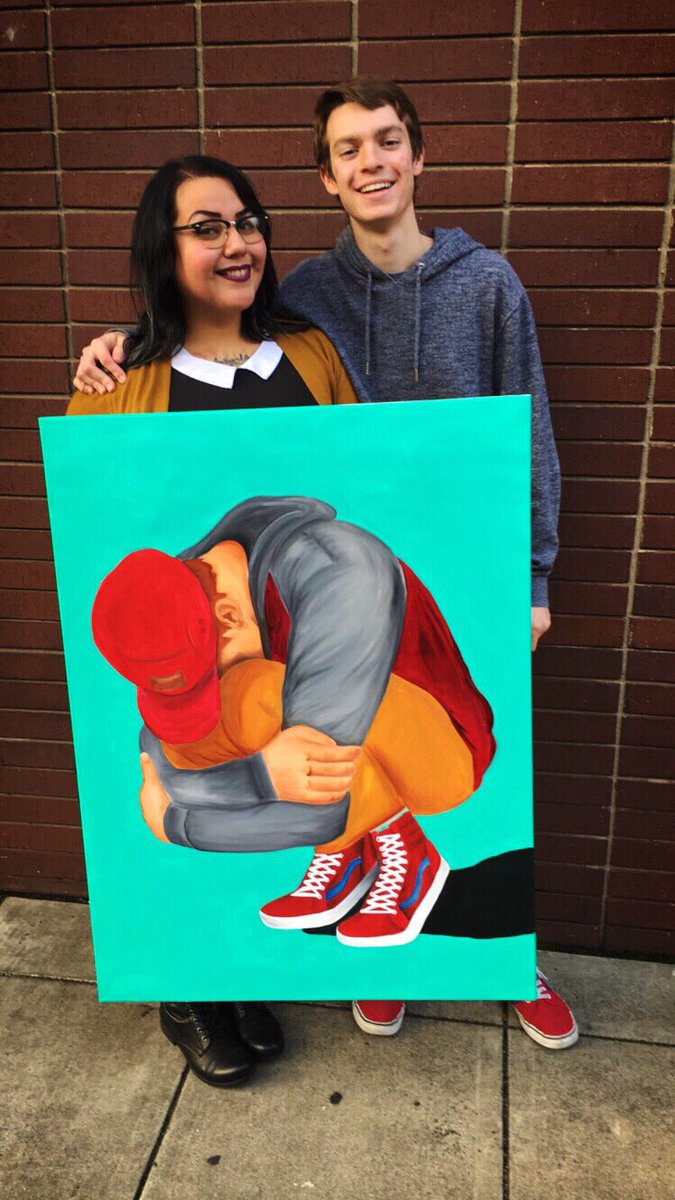 heycocodevine's tweet photo. @MFurdiga was my Secret Santa! Painted his portrait inspired by his favorite photo from the GOLF WANG Look book. https://t.co/U3vXN9POMP