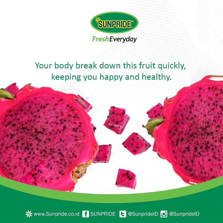 SunprideID's tweet image. Jika Fruitaholic mencari buah yang terasa manis dan membuat kenyang, tapi tidak menggemukkan badan, Buah Naga jawabannya #BuahPastiSunpride