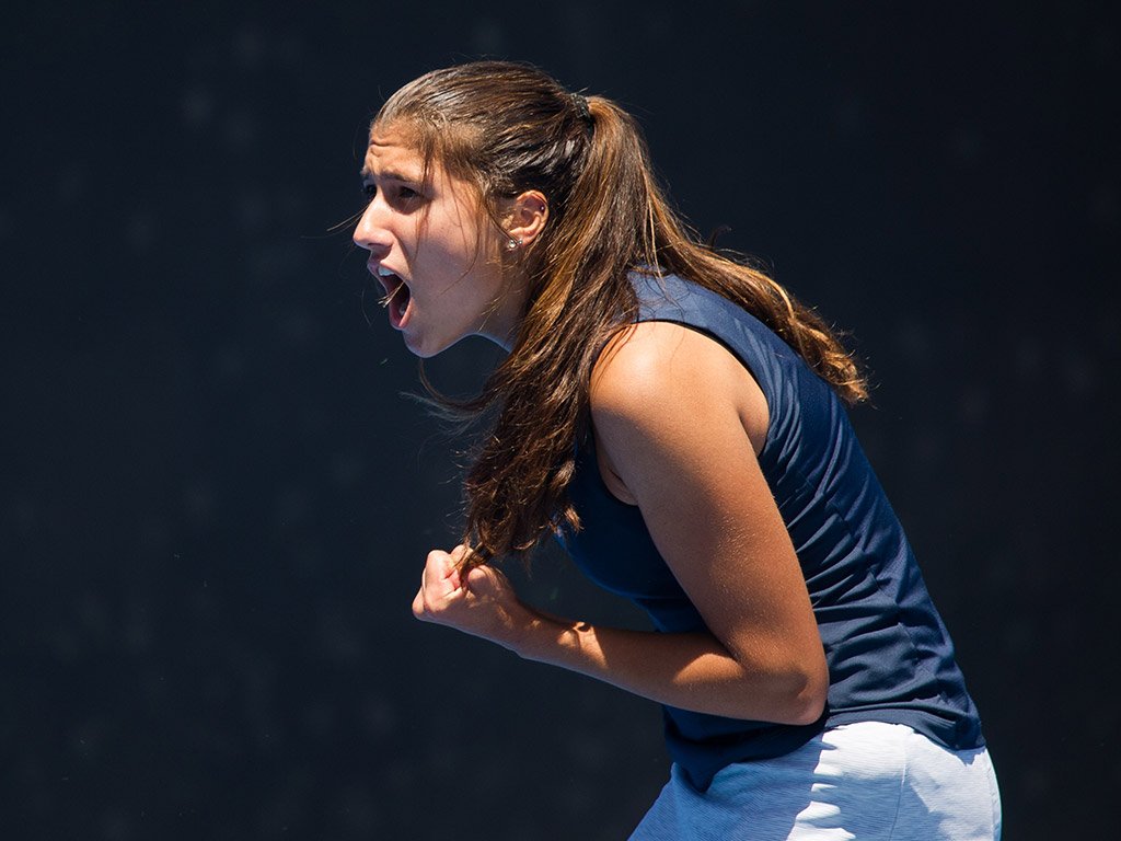 TennisAustralia's tweet photo. A thrilled @jaimeef17 clinched an #AusOpen 2017 main draw place earlier today at Melbourne Park (photo credit: @tennisblood) https://t.co/lWs2FLN148