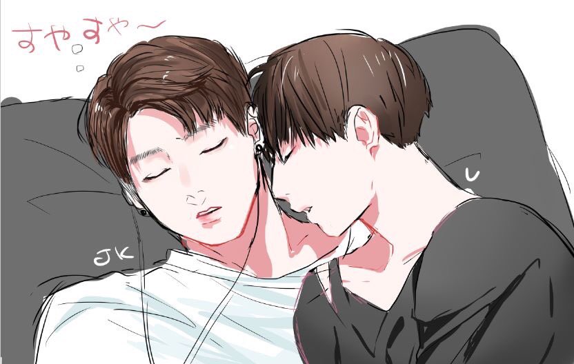 Фф вигуки обман. Чигуки БТС. БТС демон Vkook. BTS Art Вигуки.