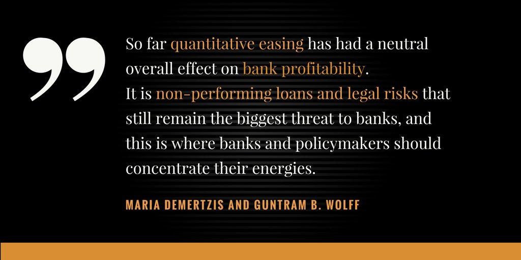 #QuantativeEasing hasn't damaged #bank profitability & #ECB shouldn't taper, @mariademertzis & @GuntramWolff bru.gl/2h8sS6q