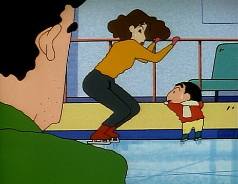 クレヨンしんちゃんbot on twitter スケートの天才だゾ 最近オープンしたスケート場にスケートしに行くことにしたオラんち 父ちゃんに スケートを教えてもらうオラと母ちゃんで