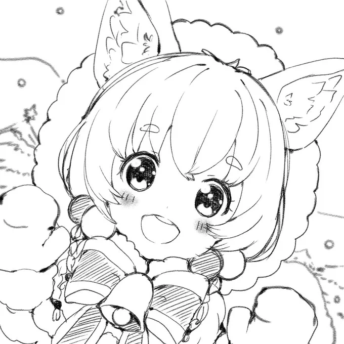 わんわん! 今日はクリスマスコヨミちゃんを落書き～ 
#白猫プロジェクト   #白猫イラスト   #白猫 