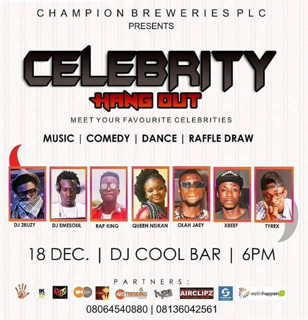 Anytamusic's tweet photo. By 6pm All road leads to Dj Cool Bar, 4 Grooves Rd. Ik. Ekp. for Raffia City's 'Celebrity Hang-Out'. #TurnUp. https://t.co/u7fESesL3f