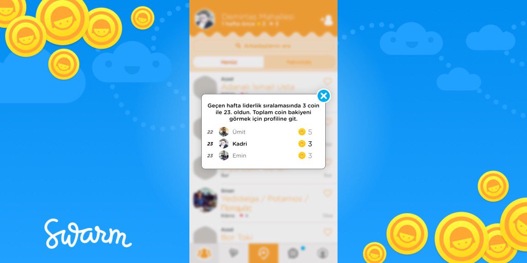 Swarm liderlik sıralamasında 3 coin ile 23. oldum! <a href="/swarmapp/">Swarm by Foursquare</a>