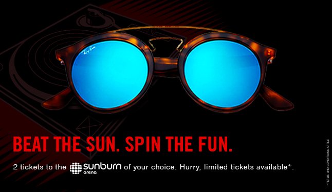 Ath_guitarfreak's tweet photo. Be the Sun, Spin the Fun!
Check out Ray-Ban's latest collection to rock at #SunBurn10
#RayBanSunBurn
#RayBanLovers
https://t.co/6OiQDLLIxL https://t.co/33aQo0Ms9i