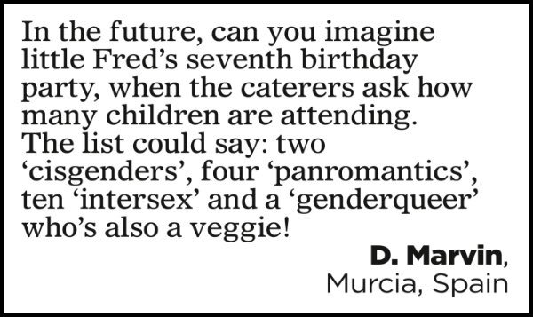 Mate what sort of information do you think caterers ask for? 'Yeah, for Fred's birthday, that's 17 kids. One's vegetarian. Thanks.'