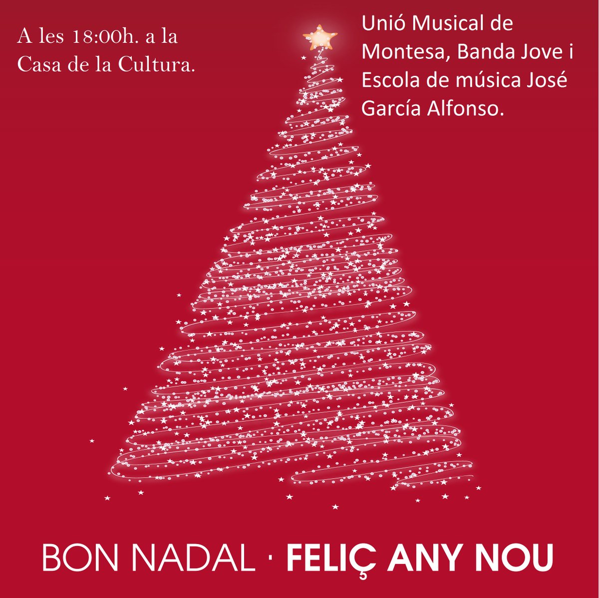 Unió Musical Montesa (@um_montesa) on Twitter photo Hui a les 18:00h. celebrarem el concert de nadal a la Casa de la Cultura. Compartiu la noticia! <a href="/pacoxativa/">Paco Albero</a> Hui a les 18:00h. celebrarem el concert de nadal a la Casa de la Cultura. Compartiu la noticia! <a href="/pacoxativa/">Paco Albero</a>
