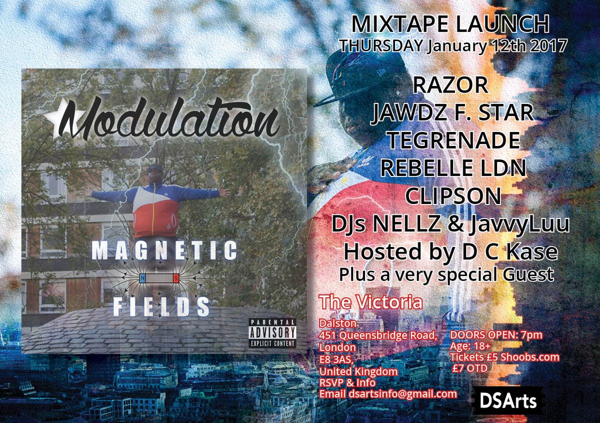 @MissHindzz_, <a href="/VibezWithUs/">#VWUSessions OUT NOW</a> @SheIsLapel, <a href="/vaigzmusic/">Work in Progress</a> <a href="/MaddersTiff/">Madders Tiff</a>, <a href="/Kieron_Boothe/">Mr. Invisible</a>, @4IOfficial 12/01/2017!!!!!!! #MAGNETICFIELDS